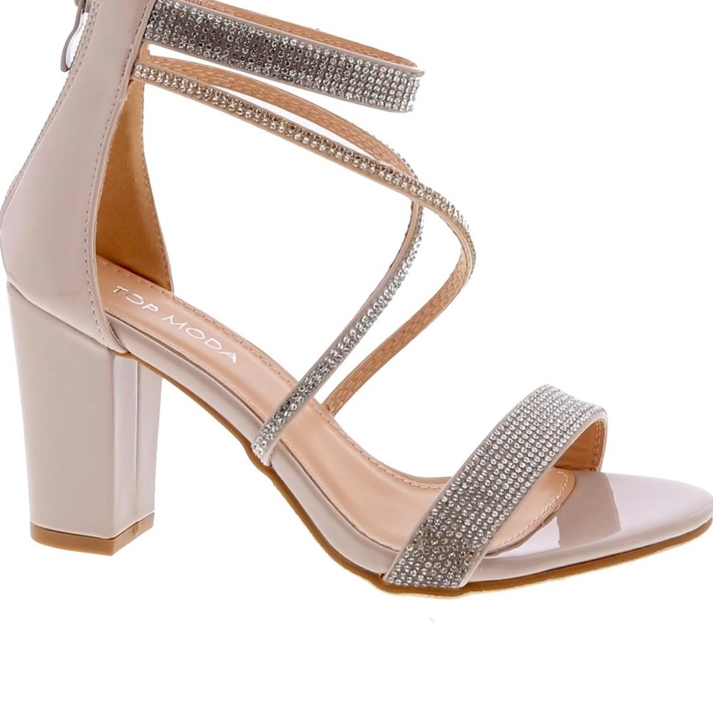 🌸Top Moda Women's Silver Strappy Heels